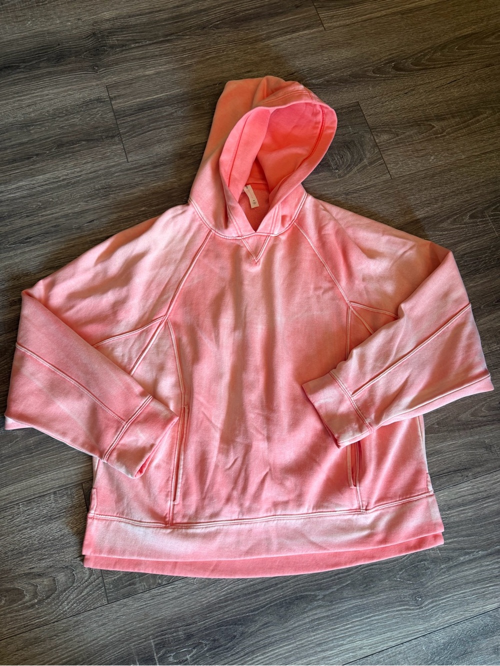 Women's Pink Hooded Pullover Vest-Style Sweatshirt Hoodie